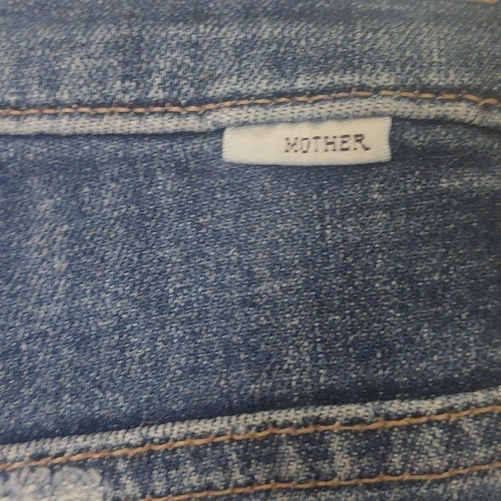 Mother The Stunner Chew Skinny Jean Wash Off Duty Sz 24 - Picture 8 of 12